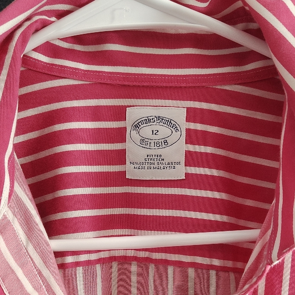 Brooks Brothers Pink and White Striped Button Down Shirt - Picture 2 of 9